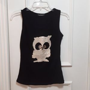 🛍️ Tank top with sequence owl